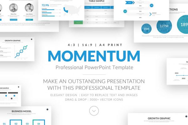 Momentum - Professional PowerPoint Template Featured Image business powerpoint template