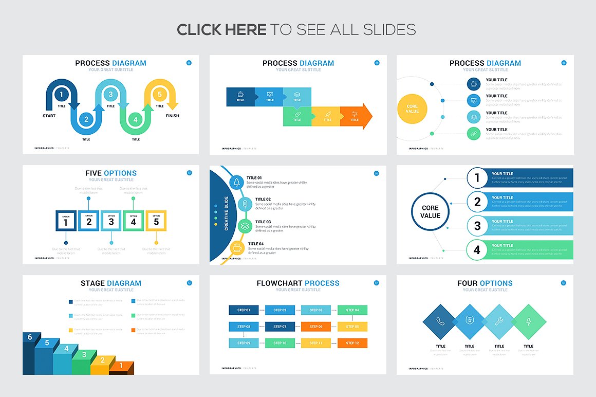 Steps and Process Infographic - PowerPoint Templates - Keynote Themes - Google Slides