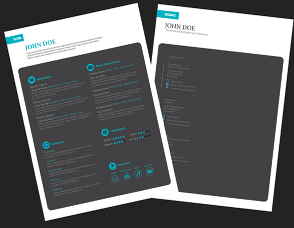Free Black Resume Design Template