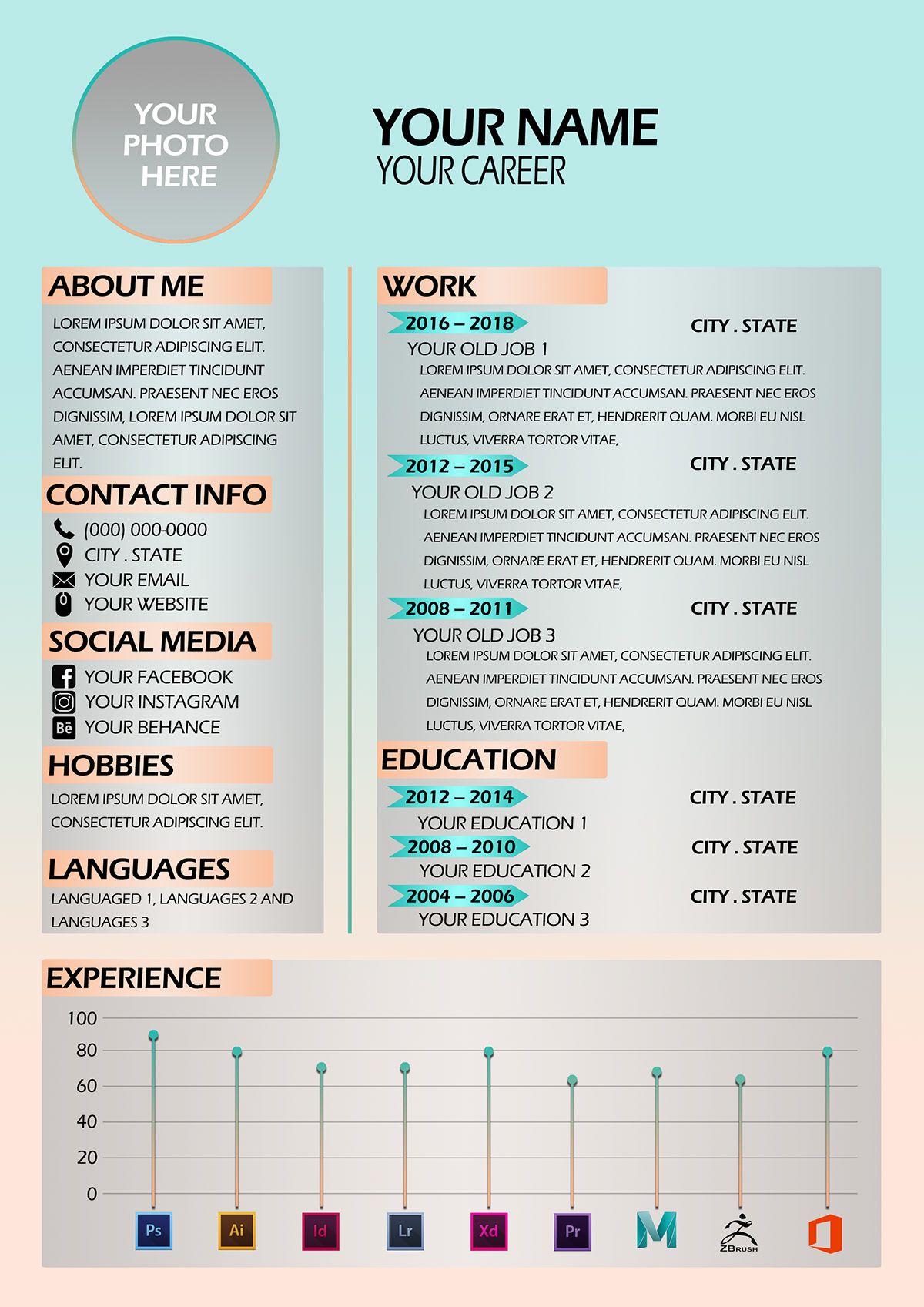 Free Designers Resume Template PSD