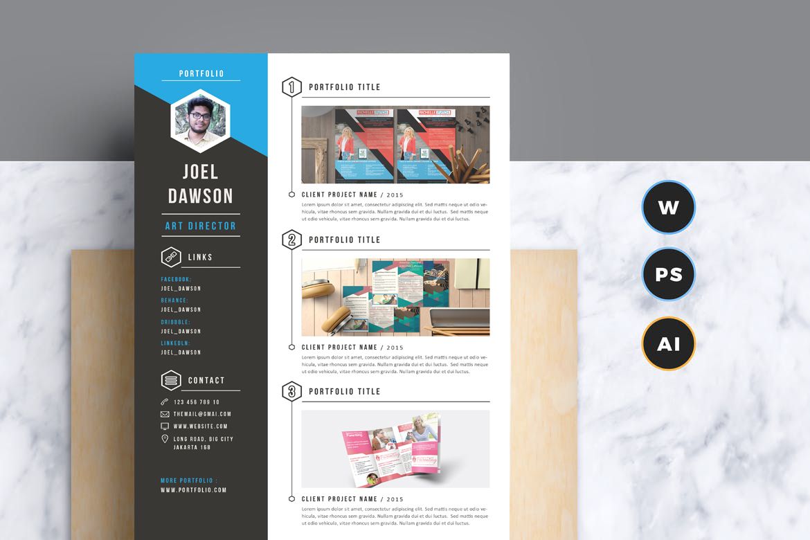 Free Resume CV Template (AI, PSD, MS Word)