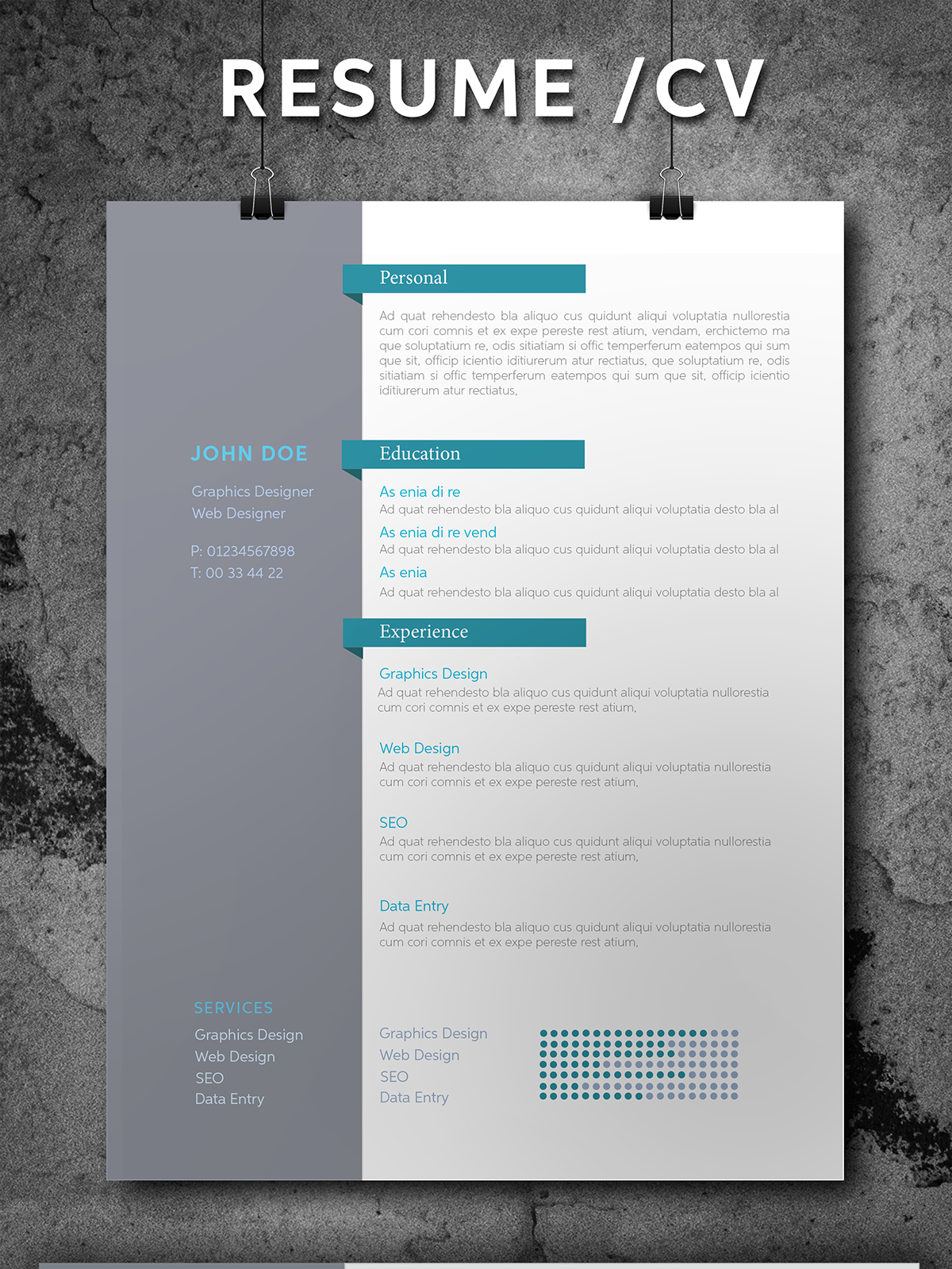 Free Resume CV Template Freebie
