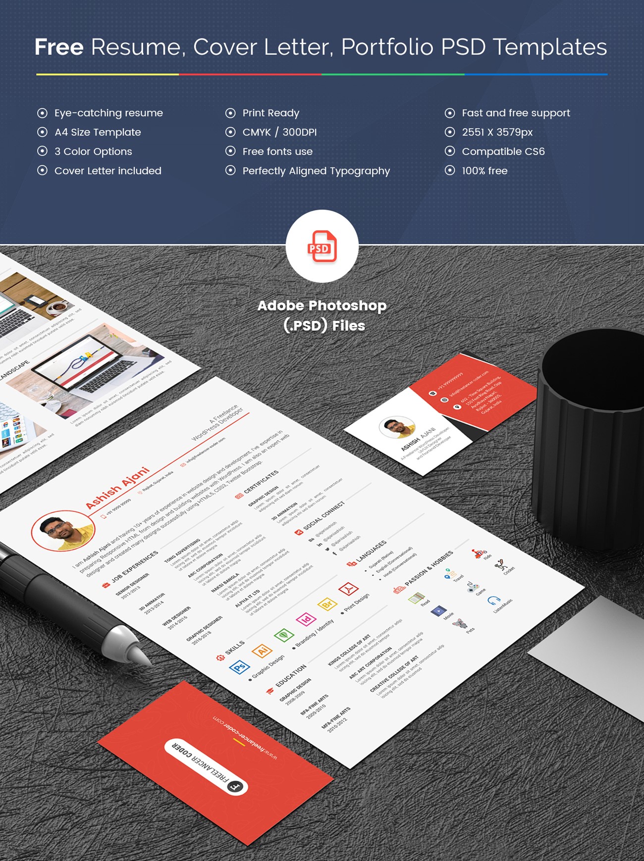 Free Resume Template PSD