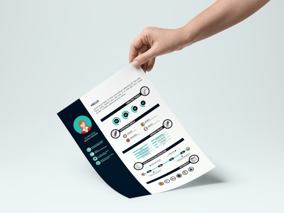 Infographic Resume Template Vector (AI)