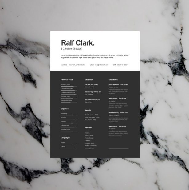 1 - BW Resume Template