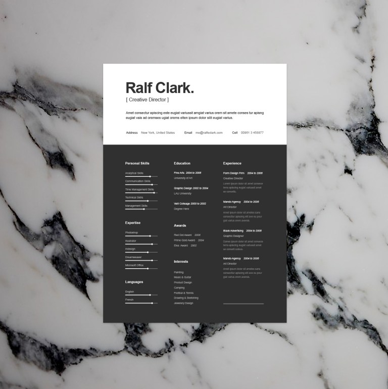 1 - BW Resume Template