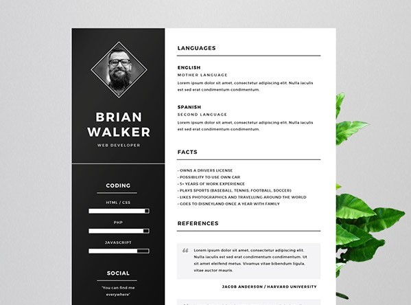 Free Resume for Word, Photoshop & Illustrator