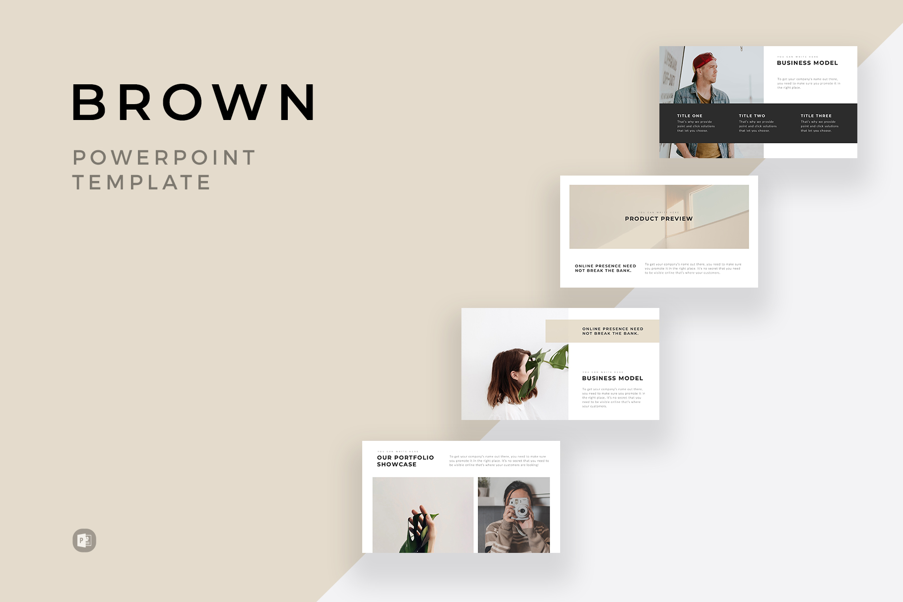 Brown Minimal PowerPoint Template