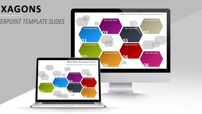 Menu for PowerPoint with Hexagonal Shapes 01 PowerPoint