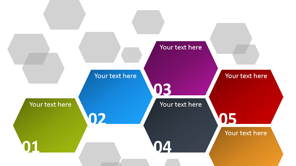 Menu for PowerPoint with Hexagonal Shapes 05 PowerPoint