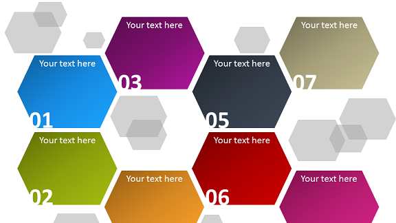 Menu for PowerPoint with Hexagonal Shapes 06 PowerPoint