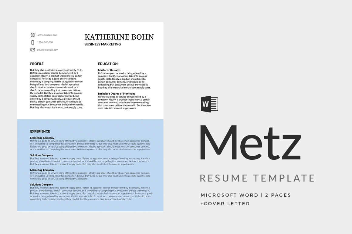 Modern Resume Templates Word