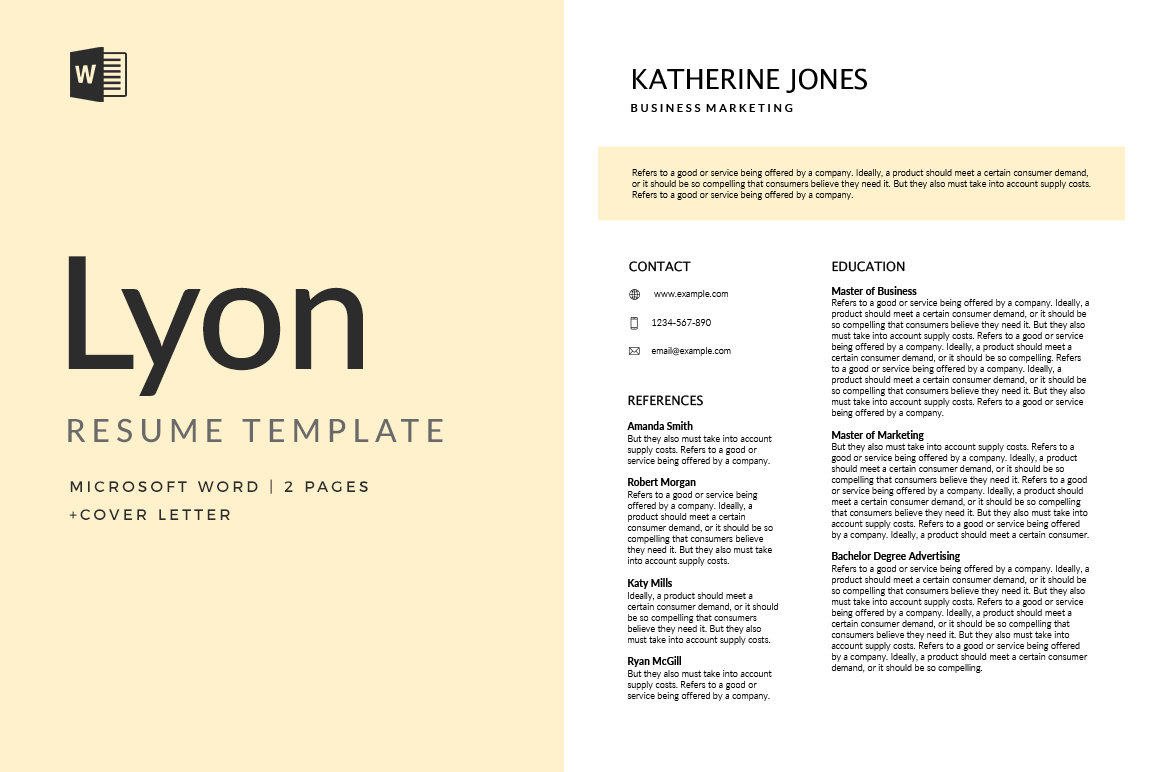 Modern Resume Templates Word