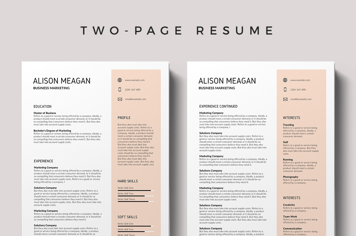 Modern Resume Templates Word
